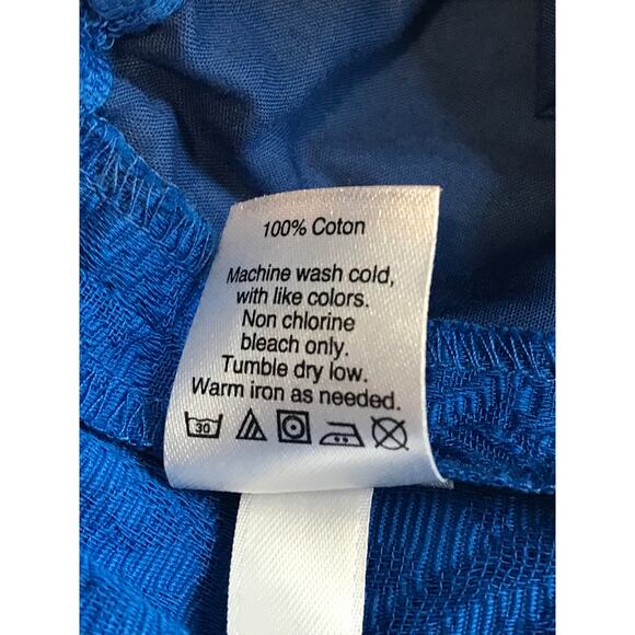 J. Crew Factory Royal Blue Floral Elastic Waist Shorts Size 14 - Picture 7 of 7